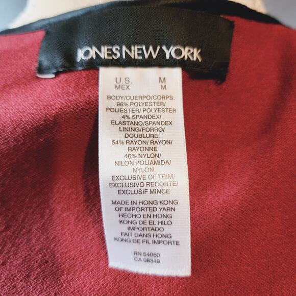 Jones New York Red and black lace Shacket cardigan jacket Size Medium - Picture 6 of 6
